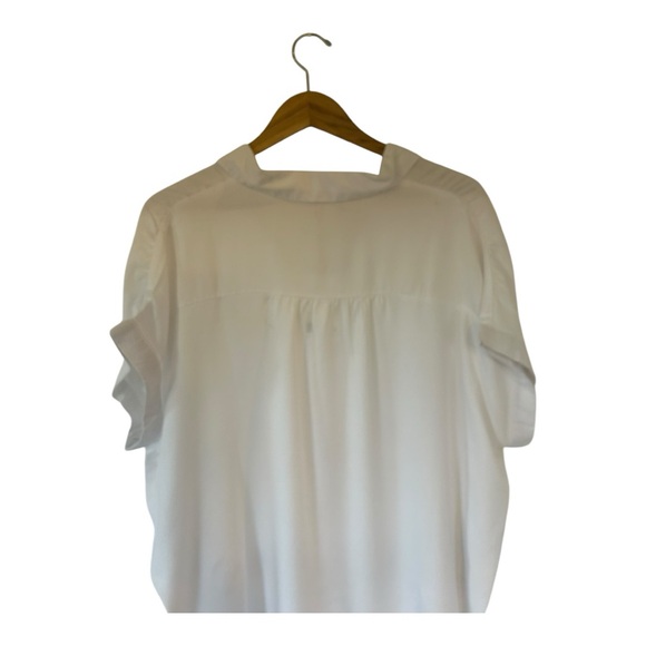 Quince Vintage Wash Tencel Camp Shirt White Button-Up Top XL - Picture 6 of 10